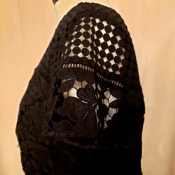 Talbot's Mixed Black Lace Fit-And-Flare Dress| SZ 16W - Picture 7 of 10